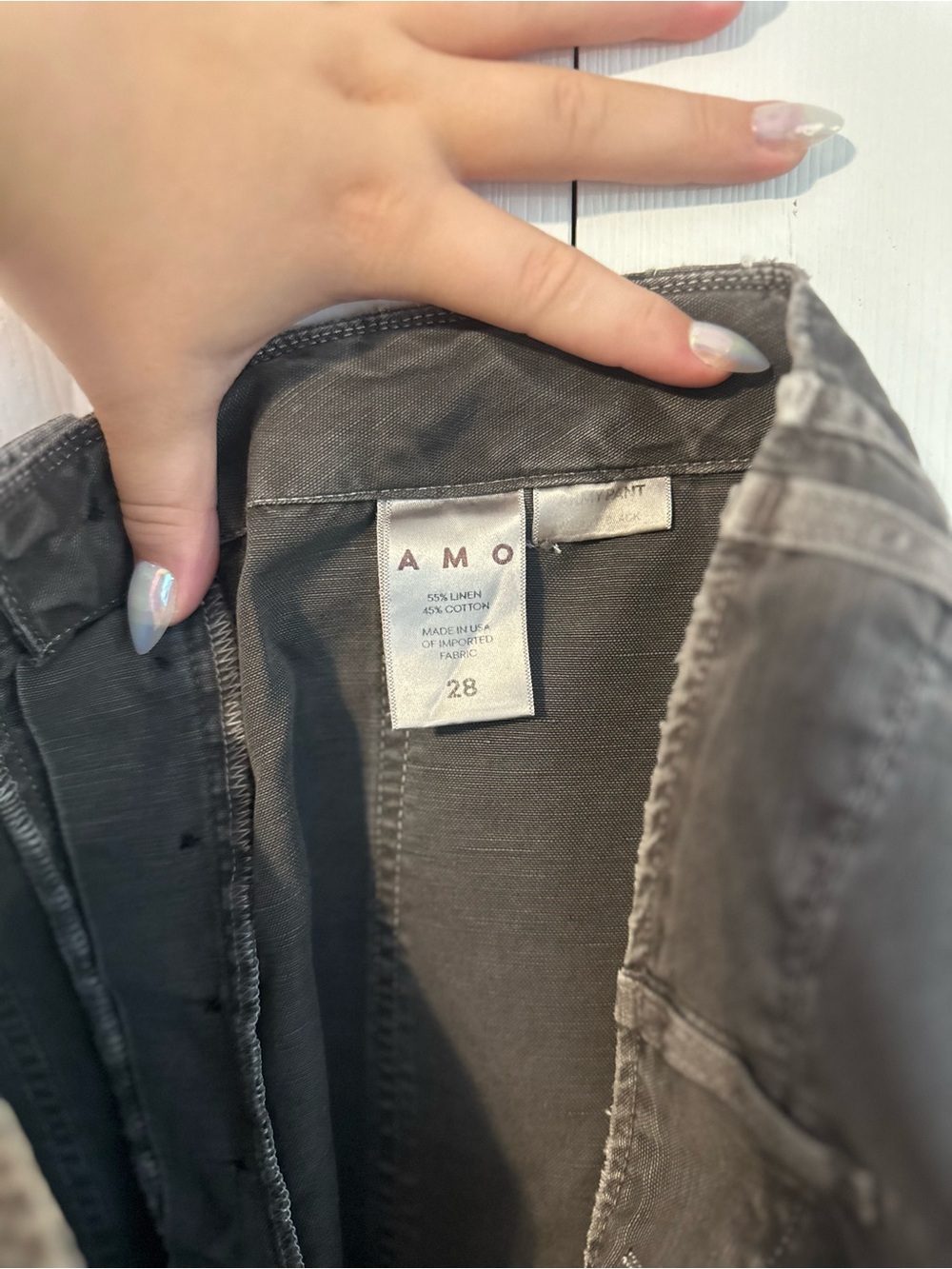 AMO Women’s Army Cargo Gray Pants, size 28 - Picture 4 of 4